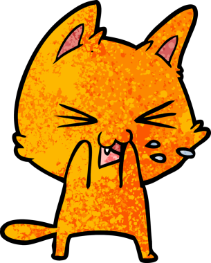 Bir insan tarafından çizilmiş kedi tıslaması.