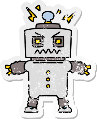 Bir insan tarafından çizilmiş garip bir el çiziminin sıkıntılı çıkartması.