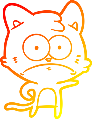 Bir insan tarafından çizilen çizgi film karakterinin sıcak gradyan çizimi