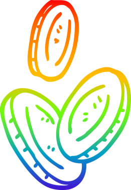 gökkuşağı gradyanı çizimi bir insan tarafından çizilmiş bir çizgi film parasının