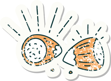 Bir insan tarafından çizilmiş eski bir dövme stili fındık yapıştırması.