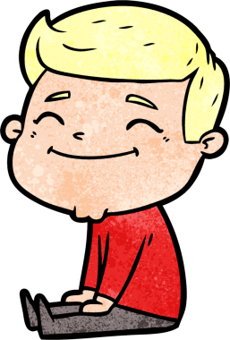 Bir insan tarafından çizilmiş mutlu çizgi film adamı.