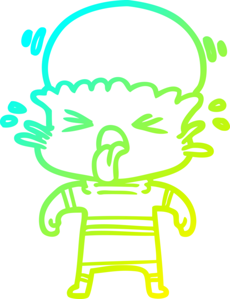 Bir insan tarafından çizilmiş garip bir çizgi film uzaylısının soğuk gradyan çizimi