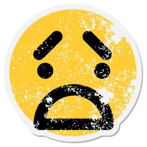 Bir insan tarafından çizilen şok olmuş yüz çemberi