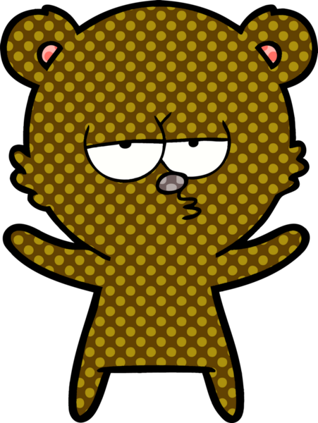 Bir insan tarafından çizilmiş sıkılmış ayı çizgi filmi