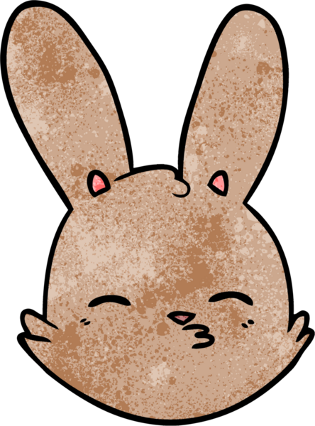 Bir insan tarafından çizilmiş çizgi film tavşanı yüzü.