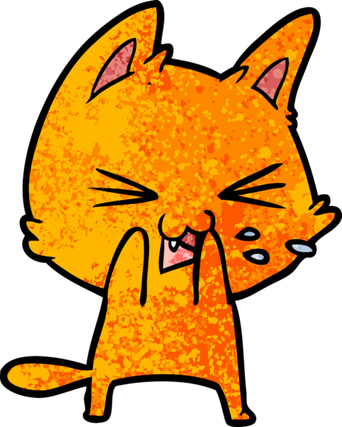 Bir insan tarafından çizilmiş kedi tıslaması.