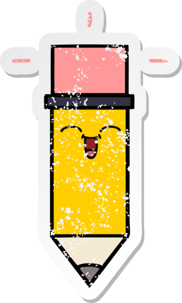 Bir insan tarafından çizilmiş şirin bir karikatür kaleminin sıkıntılı çıkartması.