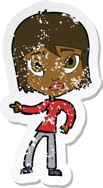 Bir insan tarafından çizilmiş bir karikatürün gerilimli çıkartması.