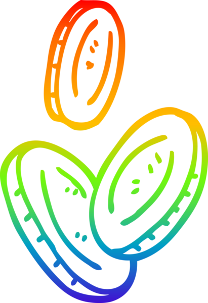 gökkuşağı gradyanı çizimi bir insan tarafından çizilmiş bir çizgi film parasının