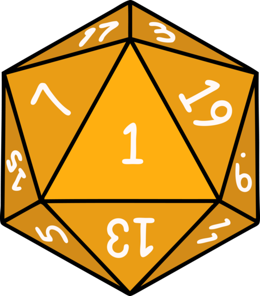 Retro Dövme Biçimi Doğal 1D20 zar bir insan tarafından çizildi