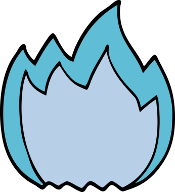 Bir insan tarafından çizilmiş açık alevi karala