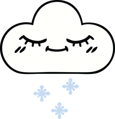 Bir insan tarafından çizilmiş güzel bir kar bulutu karikatürü