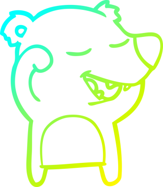 Bir insan tarafından çizilen çizgi film ayısının soğuk gradyan çizgisi.