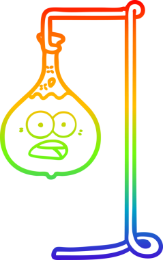 gökkuşağı gradyanı çizimi bir insan tarafından çizilmiş bir karikatür bilim deneyi