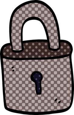 Bir insan tarafından çizilmiş karikatür asma kilit.