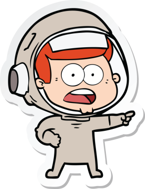 Bir insan tarafından çizilen bir karikatür çıkartması astronotu şaşırttı.