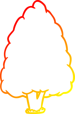 Bir insan tarafından çizilmiş uzun bir ağacın sıcak eğimli çizgisi.