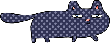 Bir insan tarafından çizilmiş sinsi bir kedi.