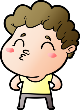 Çizgi film adamı somurtuyor Bir insan tarafından çizilmiş