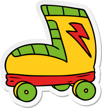 El çizimi karikatür karikatür çizimi. Bir insan tarafından çizilmiş paten çizimi.