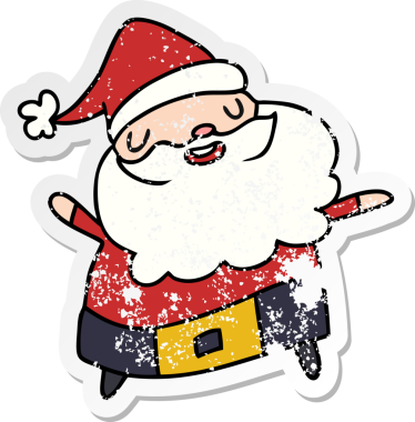 Bir insan tarafından çizilmiş Noel Baba 'nın karikatür karikatürü.