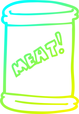 Bir insan tarafından çizilmiş et kutusunun soğuk gradyan çizgisi.