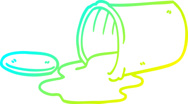 Bir insan tarafından çizilmiş soğuk gradyan yemek karikatürü