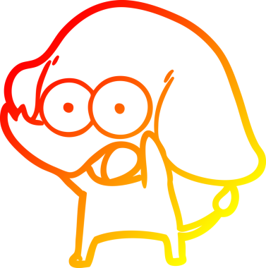 Bir insan tarafından çizilmiş şirin bir fil çizimi.