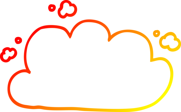 Bir insan tarafından çizilmiş bir karikatür fırtına bulutunun sıcak çizgi çizimi