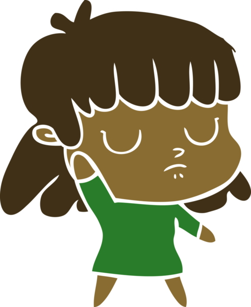 Bir insan tarafından çizilmiş düz renk çizgi film.