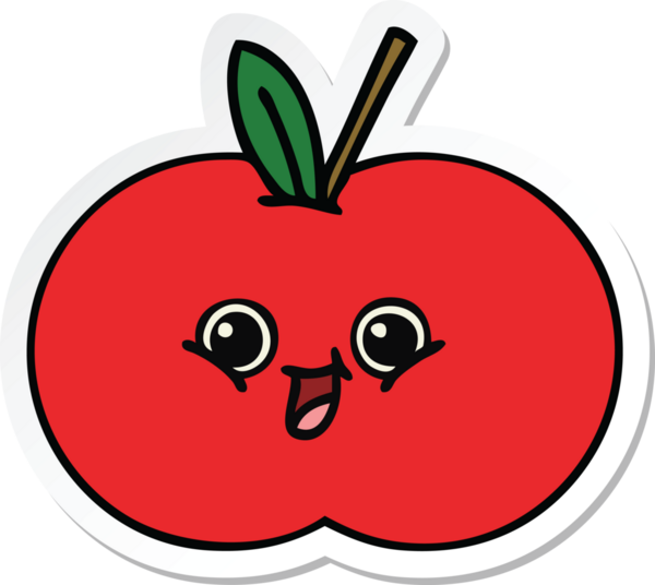 Bir insan tarafından çizilmiş kırmızı bir çizgi filmin çıkartması.