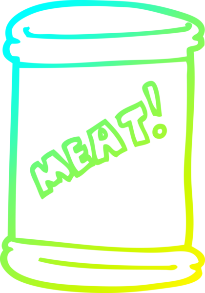 Bir insan tarafından çizilmiş et kutusunun soğuk gradyan çizgisi.