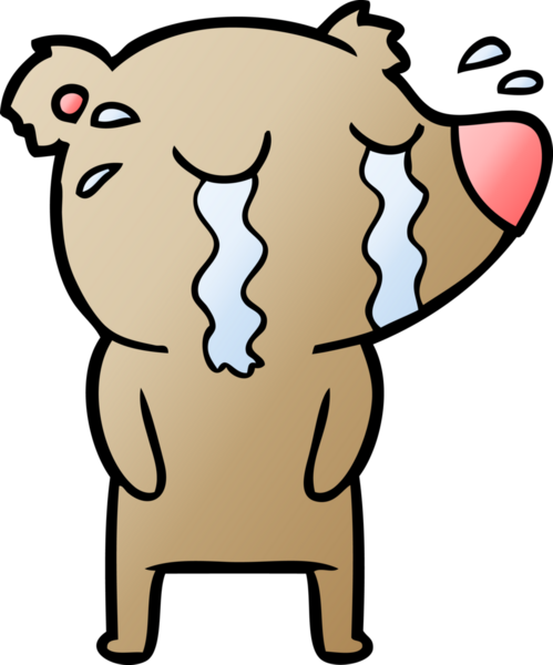 Bir insan tarafından çizilmiş ağlayan ayı.