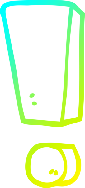 Bir insanın çizdiği karikatür ünlem işaretinin soğuk gradyan çizgisi.