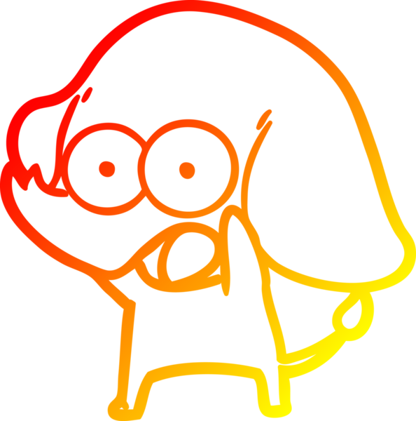 Bir insan tarafından çizilmiş şirin bir fil çizimi.