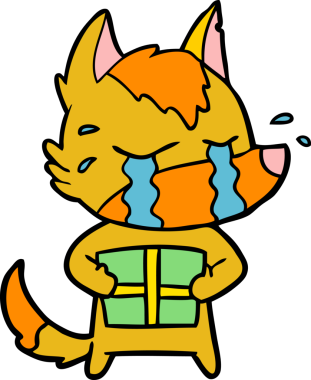 Bir insan tarafından çizilmiş tilki çizgi film karakteri.