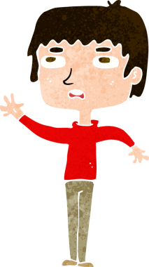 Bir insan tarafından çizilen mutsuz çocuk çizgi filmi.