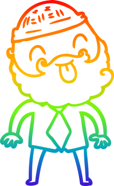 Sakallı, şapkası ve gömleği bir insan tarafından çizilmiş bir adamın çizimi.