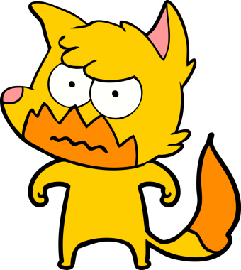 Bir insan tarafından çizilmiş tilki çizgi film karakteri