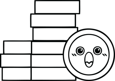 Bir insan tarafından çizilmiş bozuk paraların çizgi çizimi