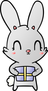 Bir insan tarafından çizilmiş sevimli çizgi film tavşanı.