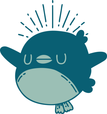 Bir insan tarafından çizilmiş geleneksel bir dövme kanat çırpma stili.