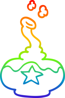 gökkuşağı gradyanı çizimi bir insan tarafından çizilmiş bir karikatür iksiri