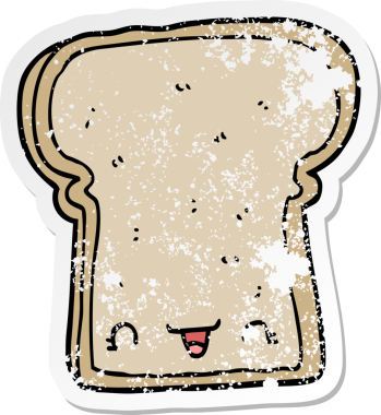 Bir insan tarafından çizilmiş tatlı bir ekmek diliminin sıkıntılı çıkartması.