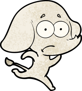 bir insan tarafından çekilen, güvenilmez bir fil çizgi filmi.