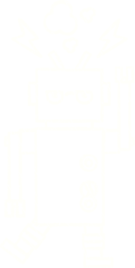 Bir insan tarafından çizilen robot tebeşiri.