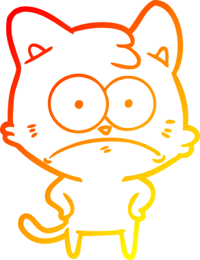 Bir insan tarafından çizilen çizgi film karakterinin sıcak gradyan çizimi