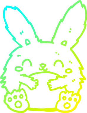 Bir insan tarafından çizilmiş şirin bir çizgi film tavşanı çizimi.