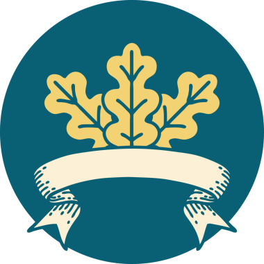 bir insan tarafından çizilmiş yaprak sancağına sahip dövme biçimi simgesi